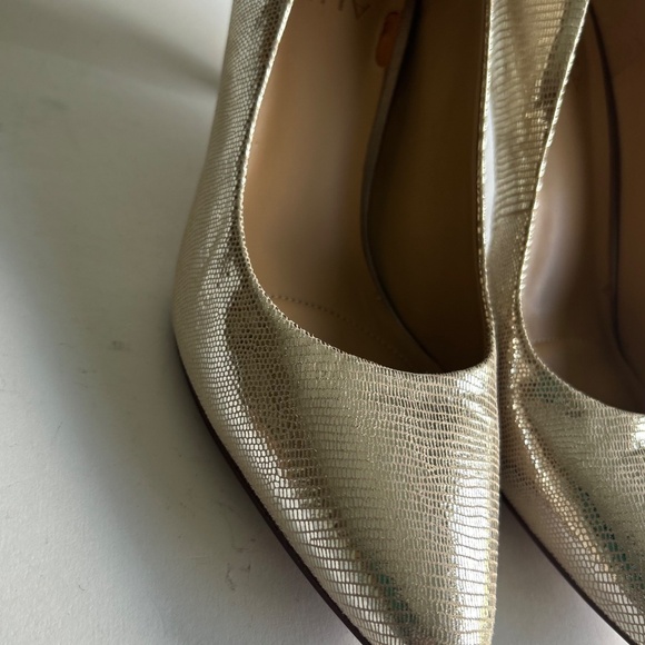 Naturalizer Gold Silver Leather Point Toe Heels size 8.5 - Picture 9 of 15